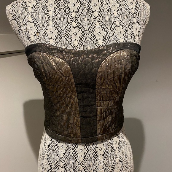 SPARKLE & FADE metallic bustier large worn once - Picture 2 of 5